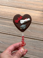 Classy Pops Heart Chocolate - Graduation themed