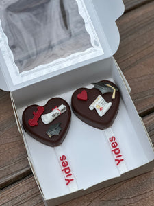 Classy Pops Heart Chocolate - Graduation themed