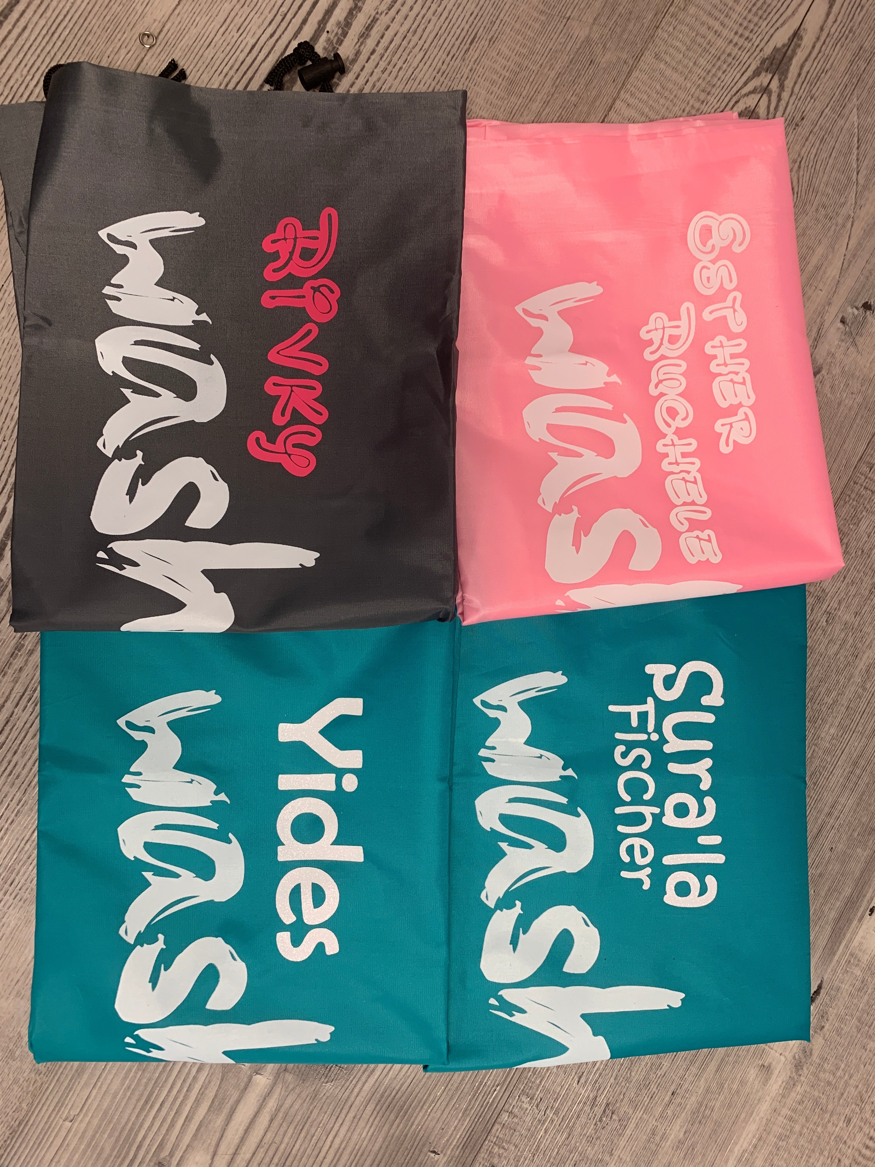 Camp Summer Laundry Bag adorable "Wash Me" design 3 colors girl/boy