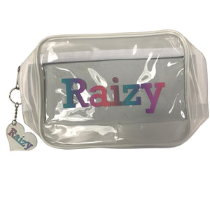 Clear useful keychain with cosmetic bag/ Pencil case for school, for girl or boy
