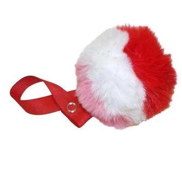 Tri Color Pink, Red & White Fur Pom Pom