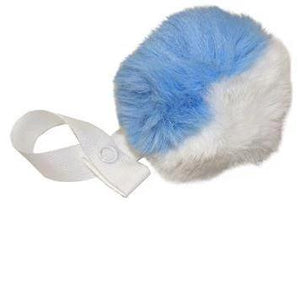 Blue & White Big Fur Pom Pom