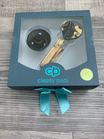 Classy Paci MARBLE black and gold heart clip with Bibs pacifier GIFT SET