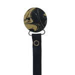 Classy Paci MARBLE black and gold round clip with Bibs pacifier GIFT SET