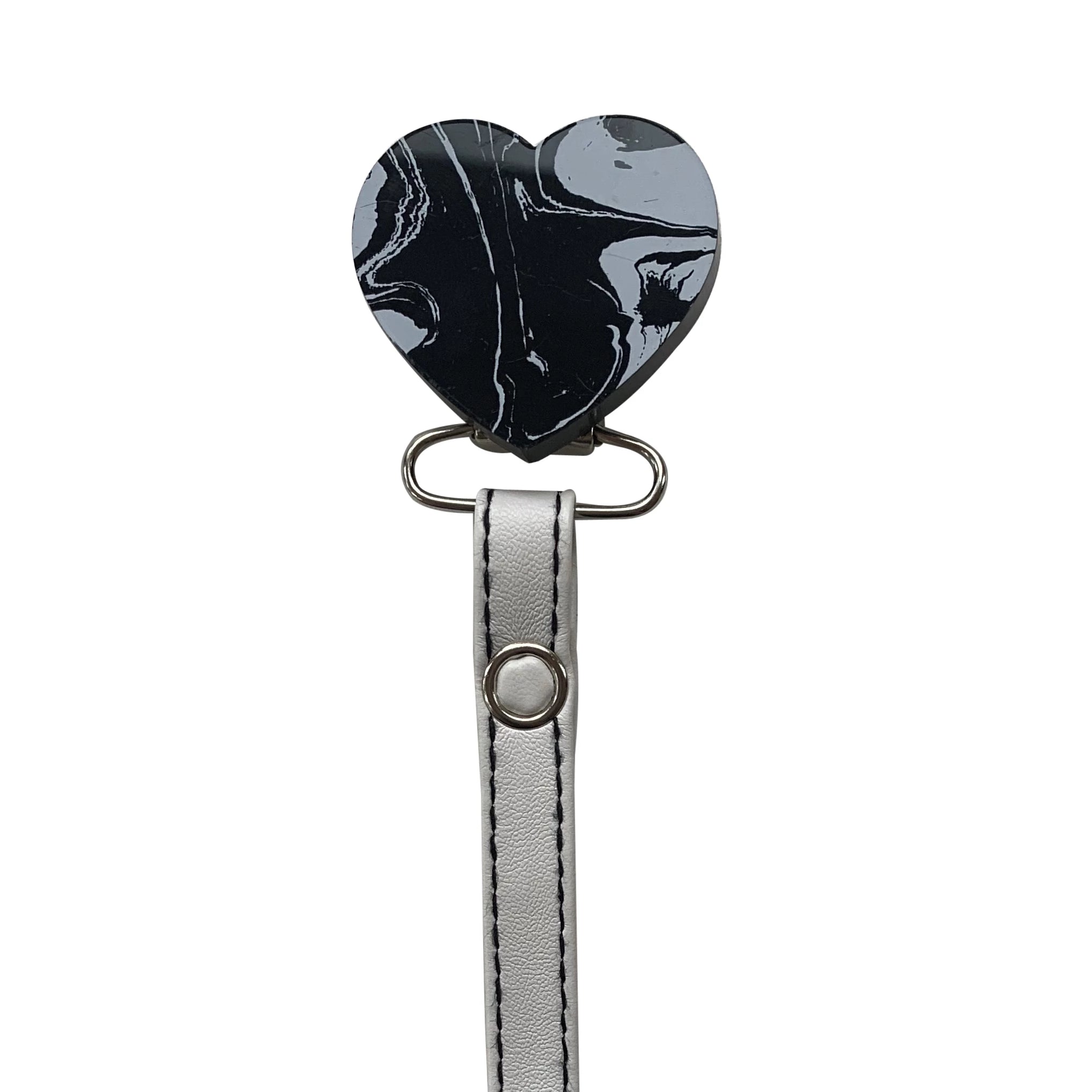 Classy Paci MARBLE black and white heart clip with Bibs b/w glow pacifier GIFT SET