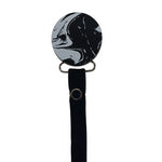 Classy Paci MARBLE black and white round pacifier clip