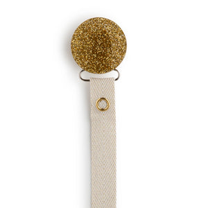 Classy Paci TWINKLE Gold round pacifier clip