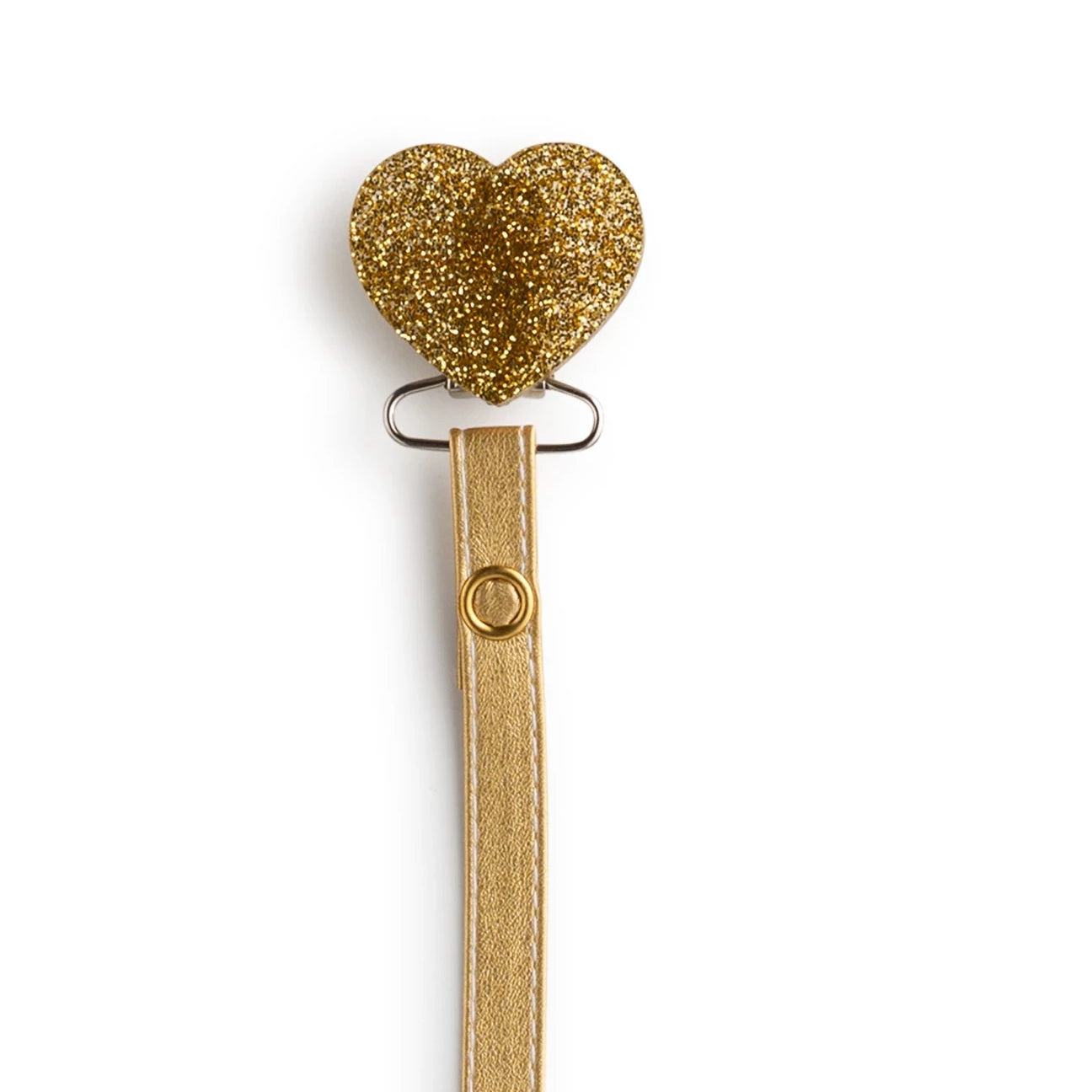 Classy Paci TWINKLE Gold Heart pacifier clip
