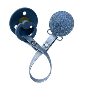 Classy Paci TWINKLE Silver Round clip with Bibs grey pacifier GIFT SET