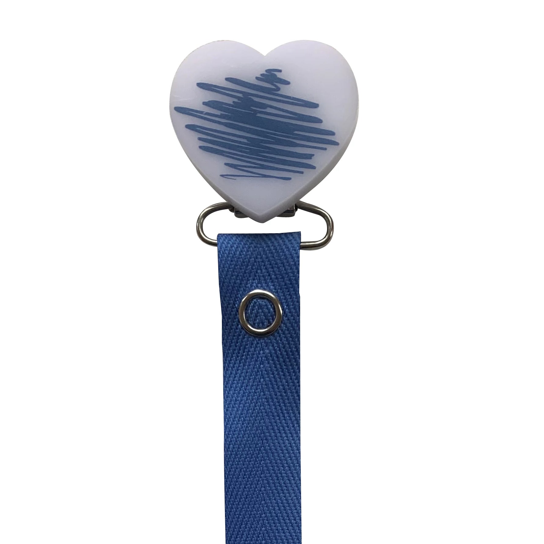 Classy Paci DOODLE blue denim heart pacifier clip with Bibs blue pacifier GIFT SET