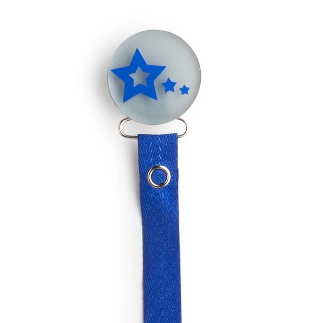 Classy Paci VIVID Shooting stars design in several color options clip with matching Bibs pacifier GIFT SET
