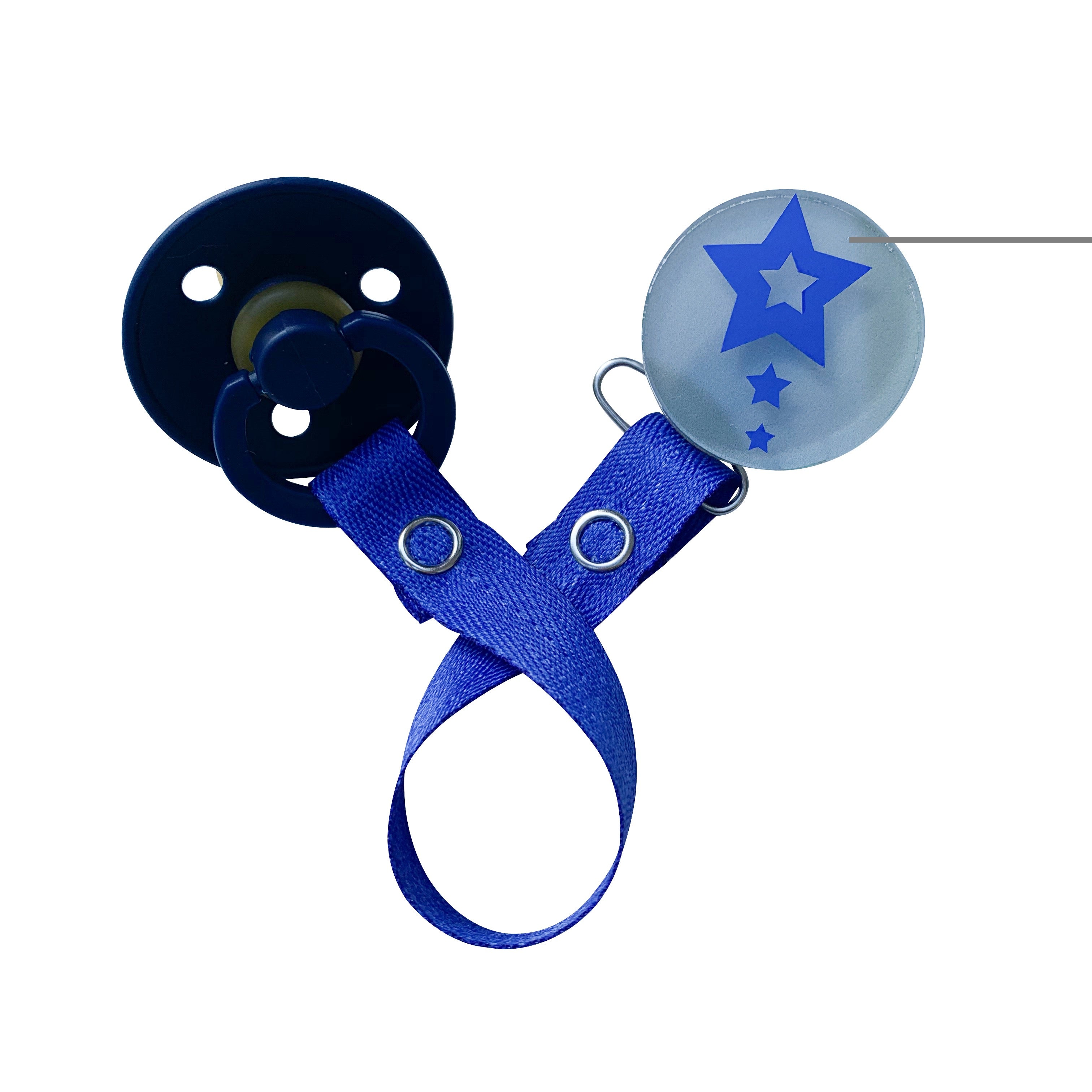 Classy Paci VIVID Shooting stars design in several color options clip with matching Bibs pacifier GIFT SET