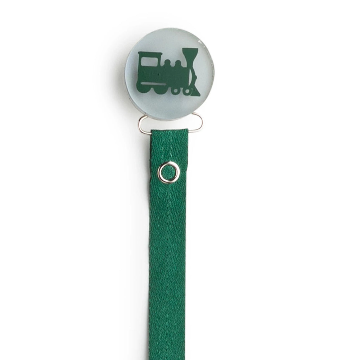 Classy Paci Vivid Green Train  clip with Bibs pacifier GIFT SET