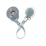 Classy Paci Clear with Silver circle clip with Bibs pacifier GIFT SET