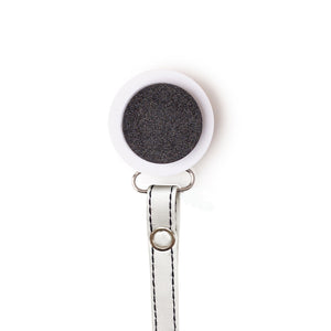 Classy Paci White with Black sparkle circle pacifier clip