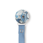 Classy Paci Cobalt blue Agate  circle pacifier clip