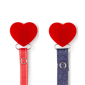 Classy Paci Red heart clip with BIBS pacifier GIFT SET