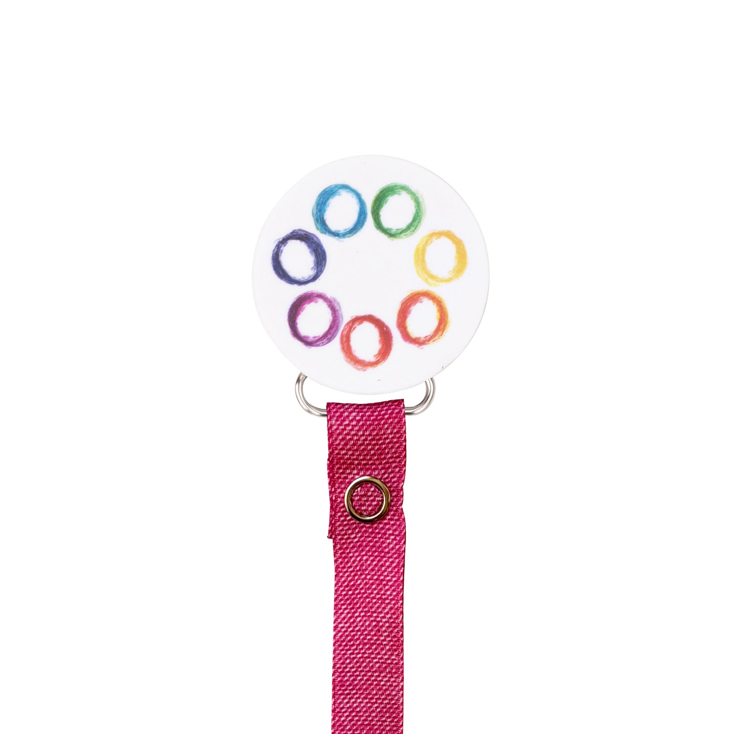 Classy Paci Rainbow Swirls circle pacifier clip
