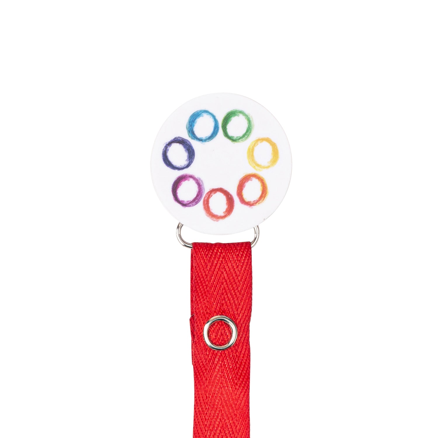 Classy Paci Rainbow Swirls circle pacifier clip