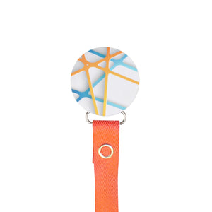 Classy Paci Aqua Fun turquoise orange circle clip with BIBS pacifier GIFT SET