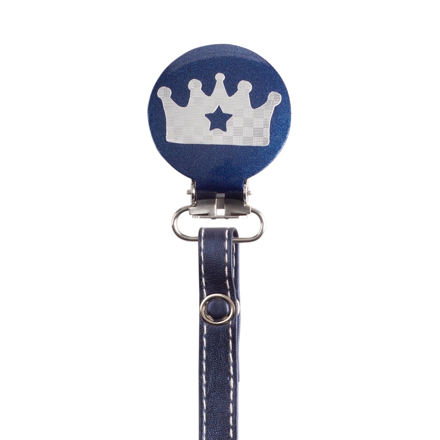 Classy Paci Navy & Silver Noble Crown Pacifier Clip GIFT SET FW21-22