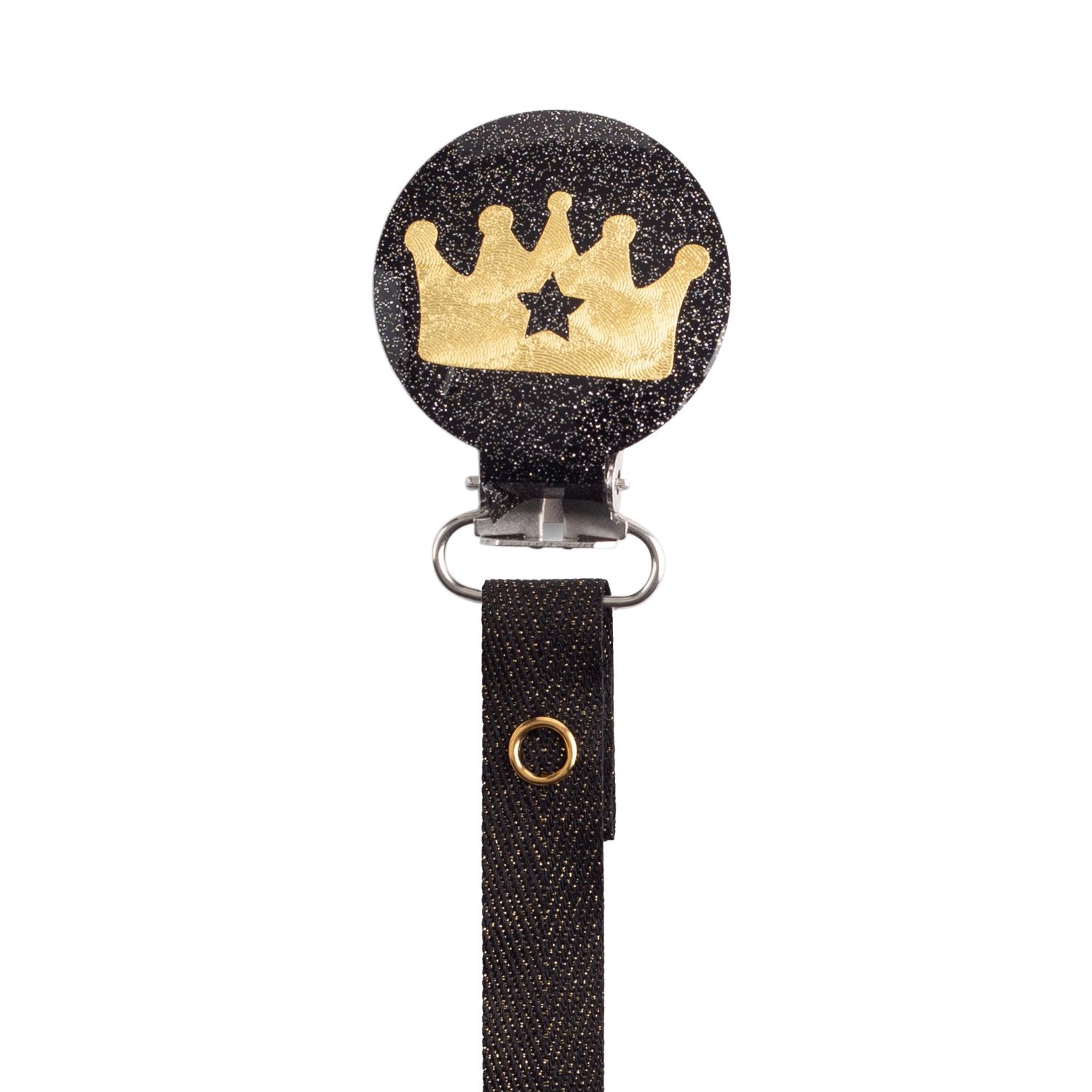 Classy Paci Black & Gold Noble Crown Pacifier Clip GIFT BOX FW21-22