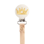 Classy Paci Ivory and Gold Noble Crown Pacifier Clip GIFT SET FW21-22
