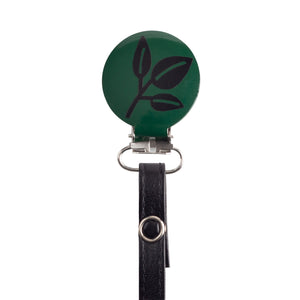 Classy Paci Green with Black Leaf Pacifier Clip FW21-22