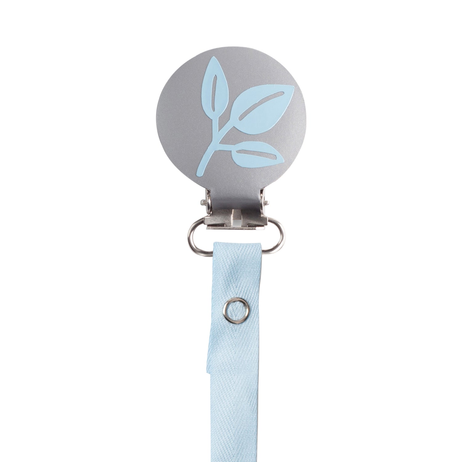Classy Paci Gray/ Blue leaf Pacifier Clip FW21-22