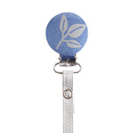 Classy Paci Sparkle blue with silver grey leaf Pacifier Clip FW21-22