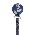 Classy Paci Navy with Silver Rose Pacifier Clip FW21-22