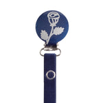 Classy Paci Navy with Silver Rose Pacifier Clip GIFT SET FW21-22