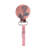 Classy Paci Mauve/Pink with grey Rose Pacifier Clip FW21-22