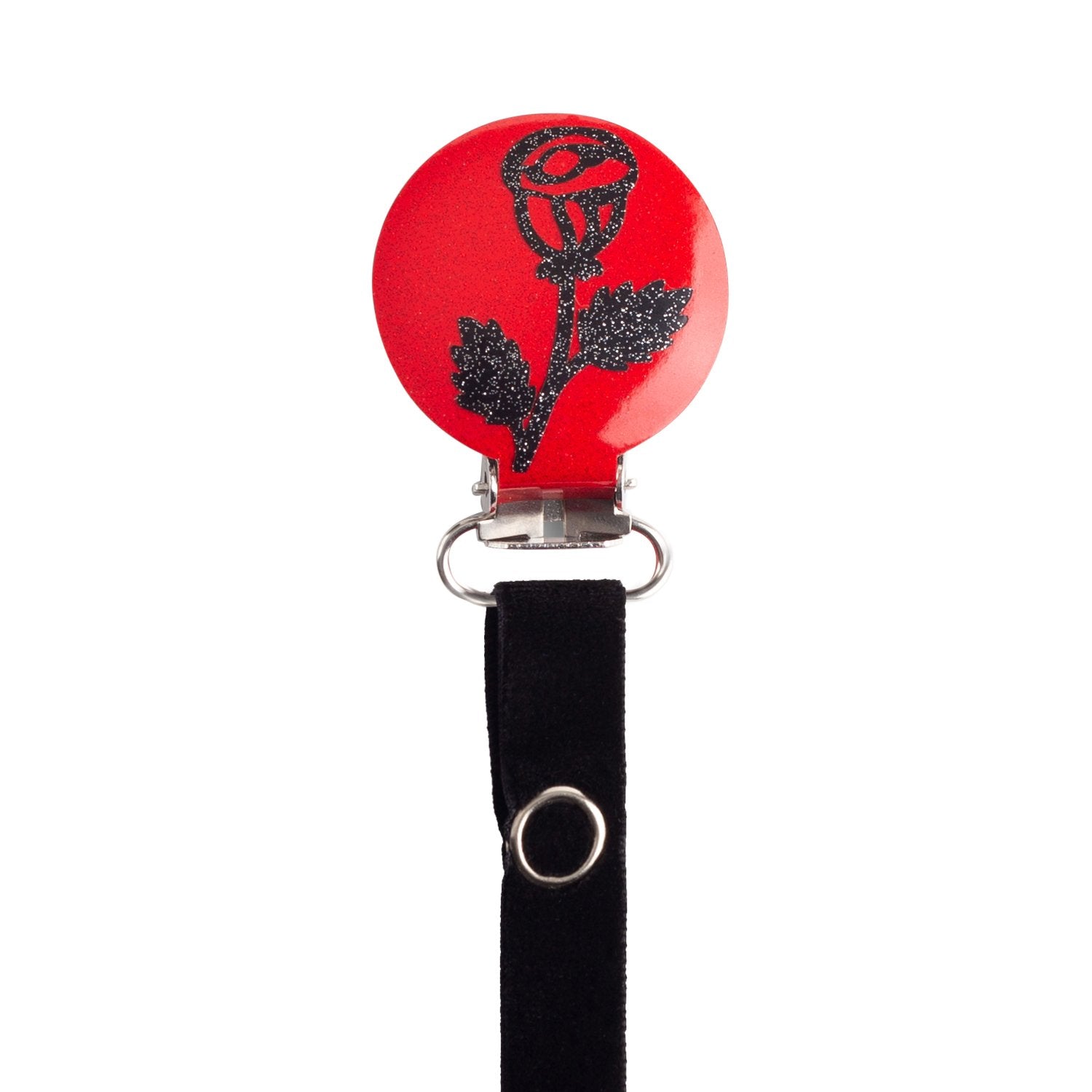 Classy Paci Red with Black Rose Pacifier Clip GIFT SET FW21-22
