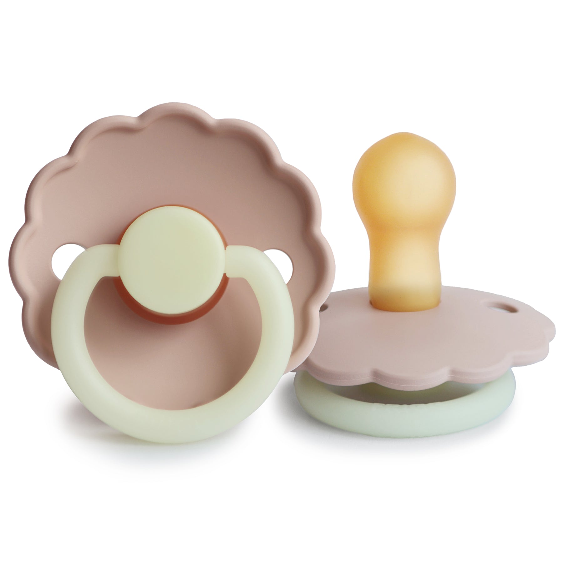 FRIGG Daisy Natural Rubber Pacifier | Blush night glow in dark