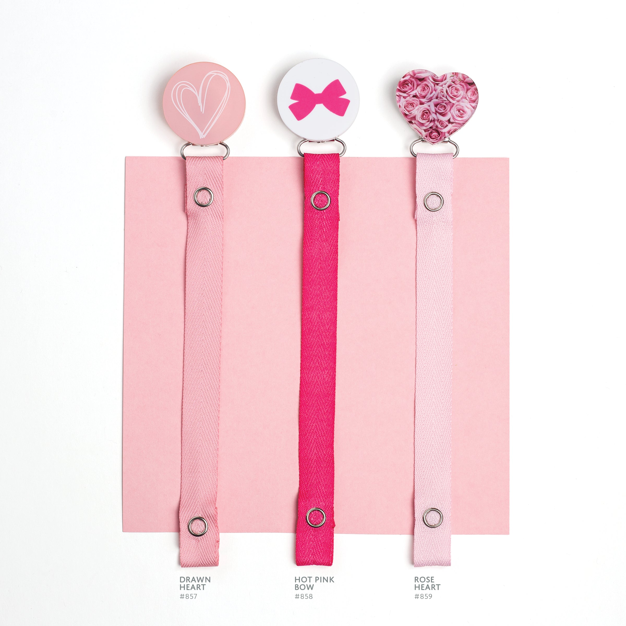 Classy Paci hues of pink roses heart pacifier clip