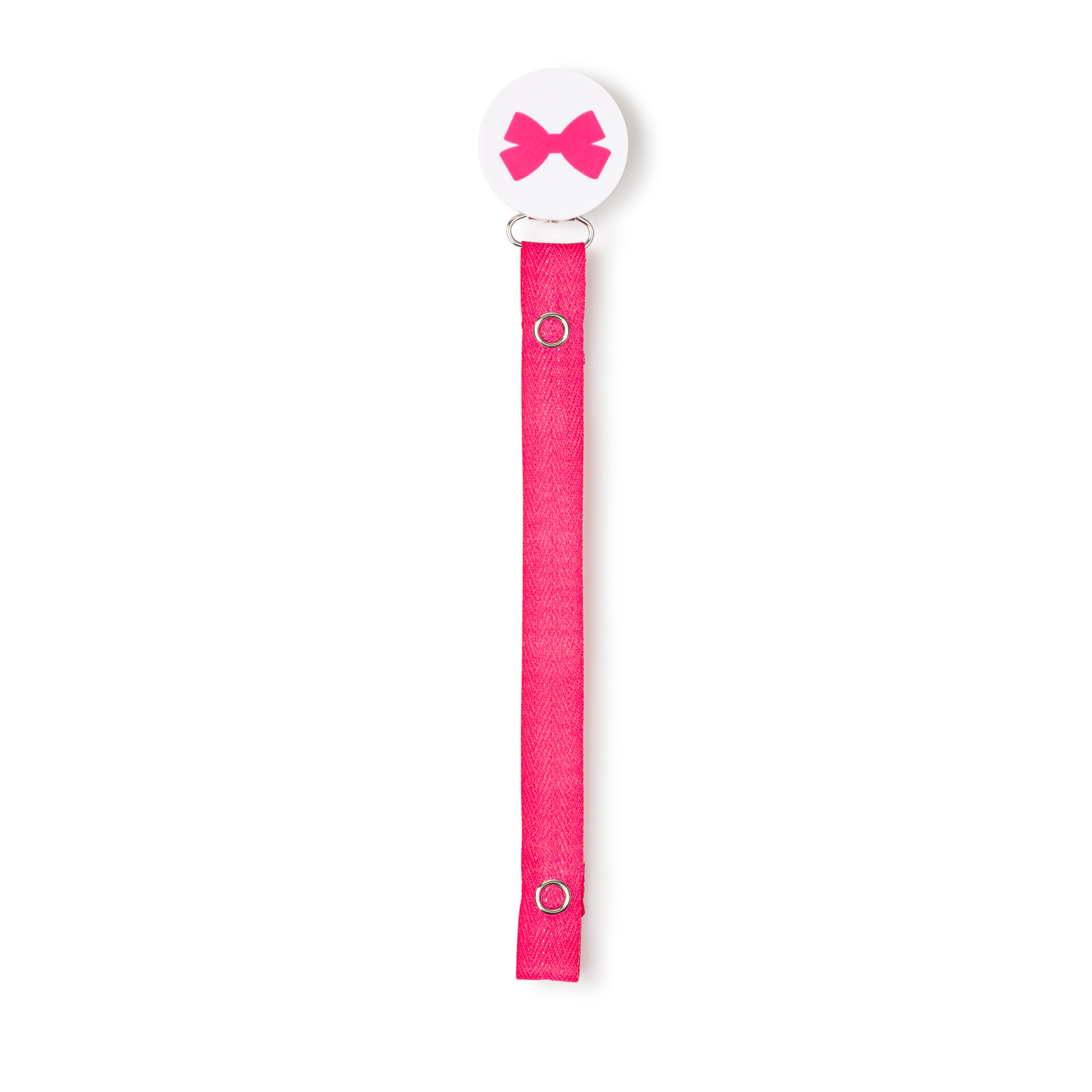 Classy Paci Hot pink bow on white clip with Bibs Pacifier GIFT SET