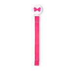 Classy Paci Hot pink bow on white pacifier clip