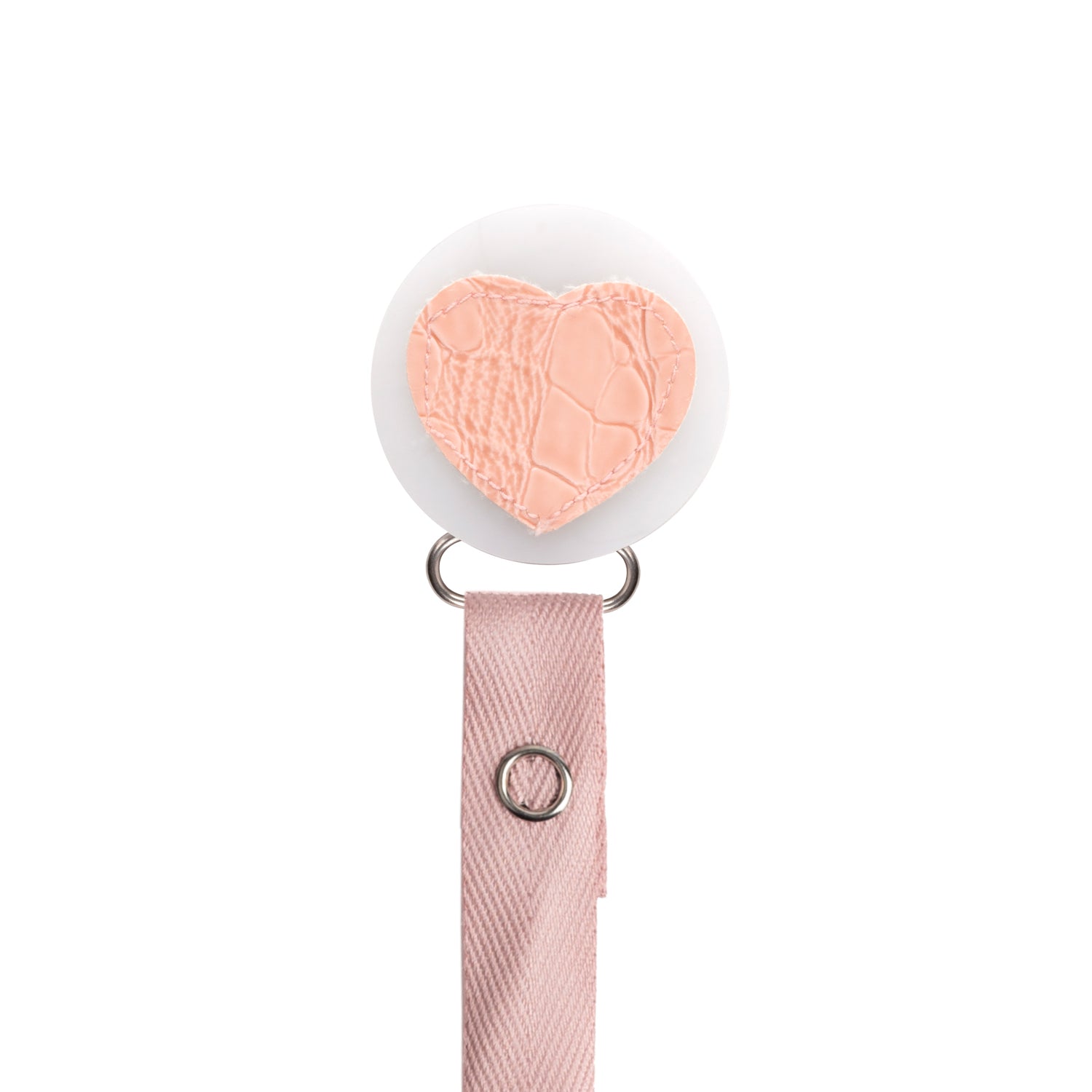 Classy Paci Pink Croc Heart, mauve, peach, pink pacifier clip GIFT SET