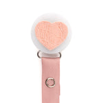 Classy Paci Pink Croc Heart, mauve, peach, pink pacifier clip GIFT SET