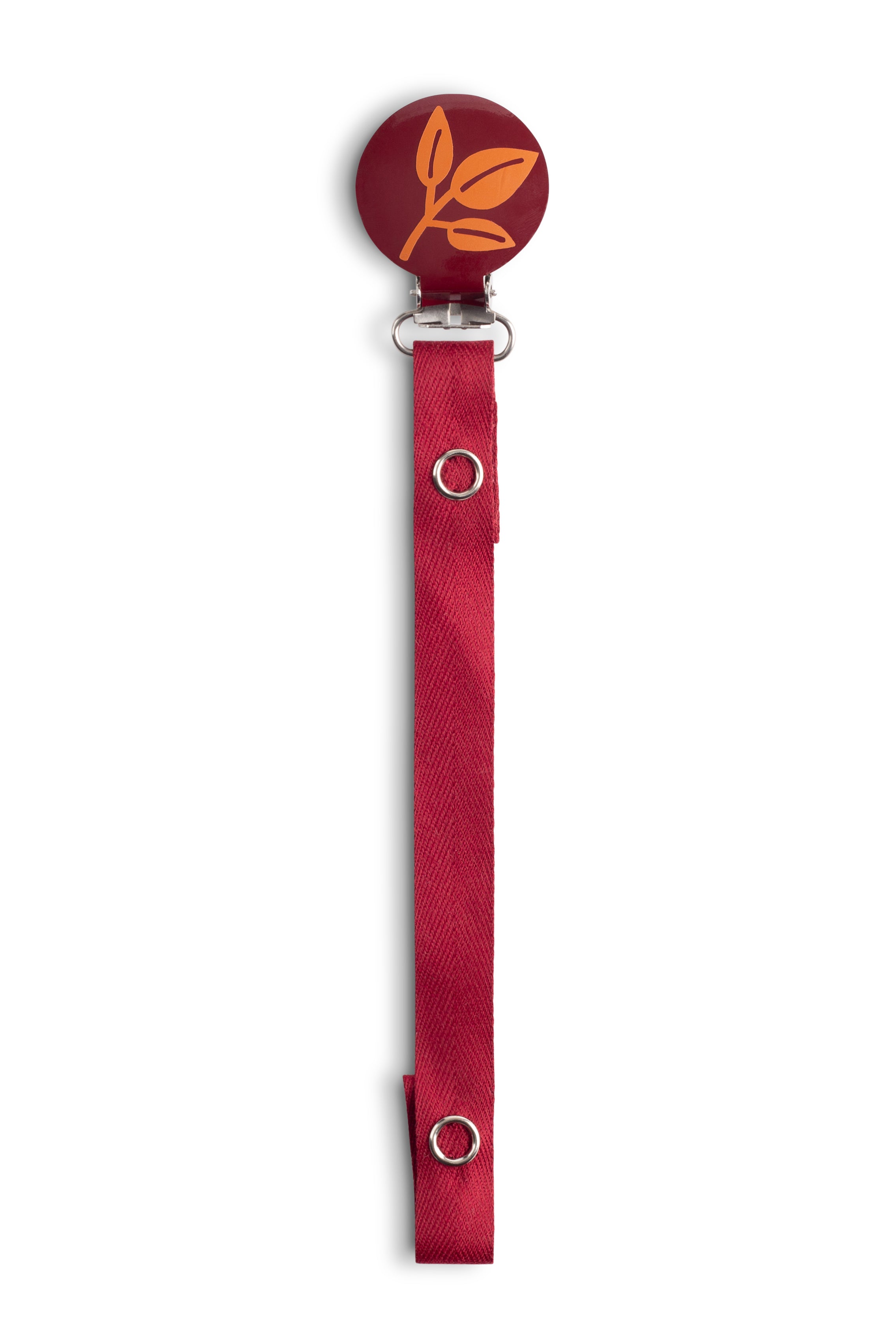 Classy Paci Crimson with Orange Leaf pacifier clip FW21-22