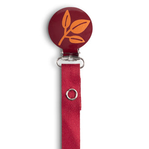 Classy Paci Crimson with Orange Leaf pacifier clip GIFT SET FW21-22