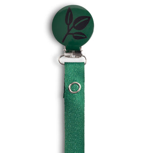 Classy Paci Green with Black Leaf Pacifier Clip FW21-22