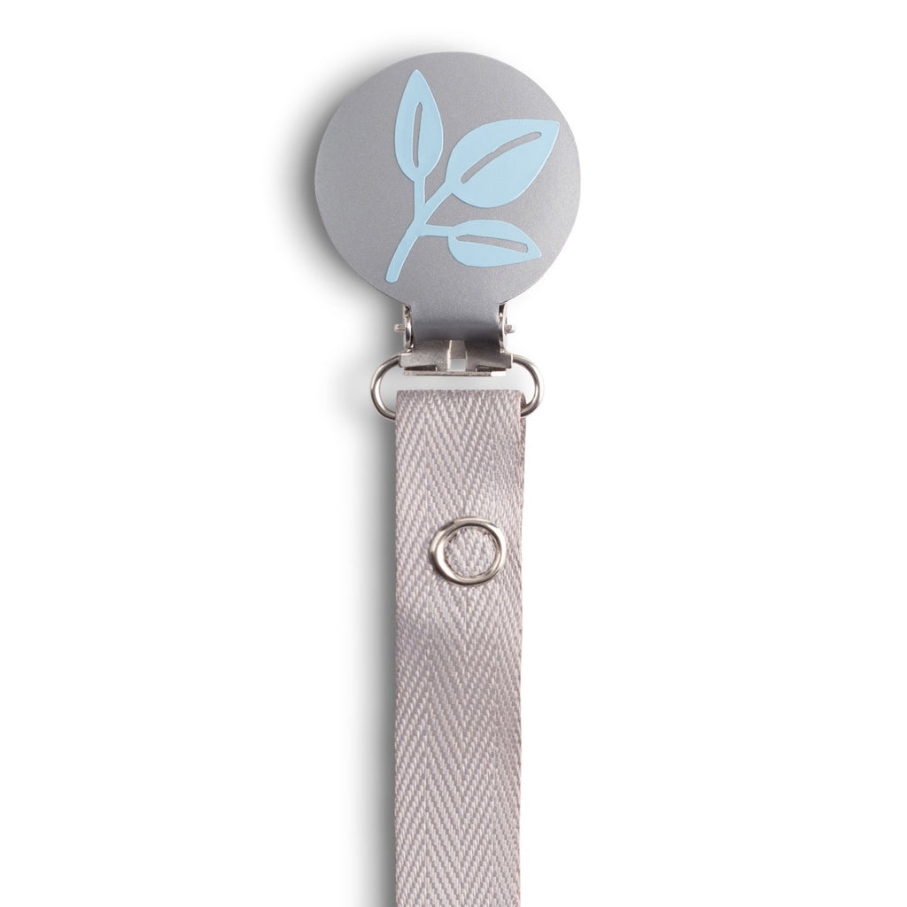 Classy Paci Gray/ Blue leaf Pacifier Clip FW21-22