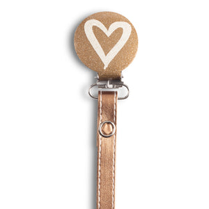 Classy Paci Copper & Ivory Heart Amour Pacifier Clip FW21-22