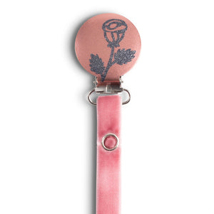 Classy Paci Mauve/Pink with grey Rose Pacifier Clip FW21-22
