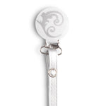 Classy Paci White sparkle with silver Fleur Pacifier Clip FW21-22
