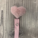 Fur hearts -  stars in many colors , grey, off white, navy, cozy pacifier clips