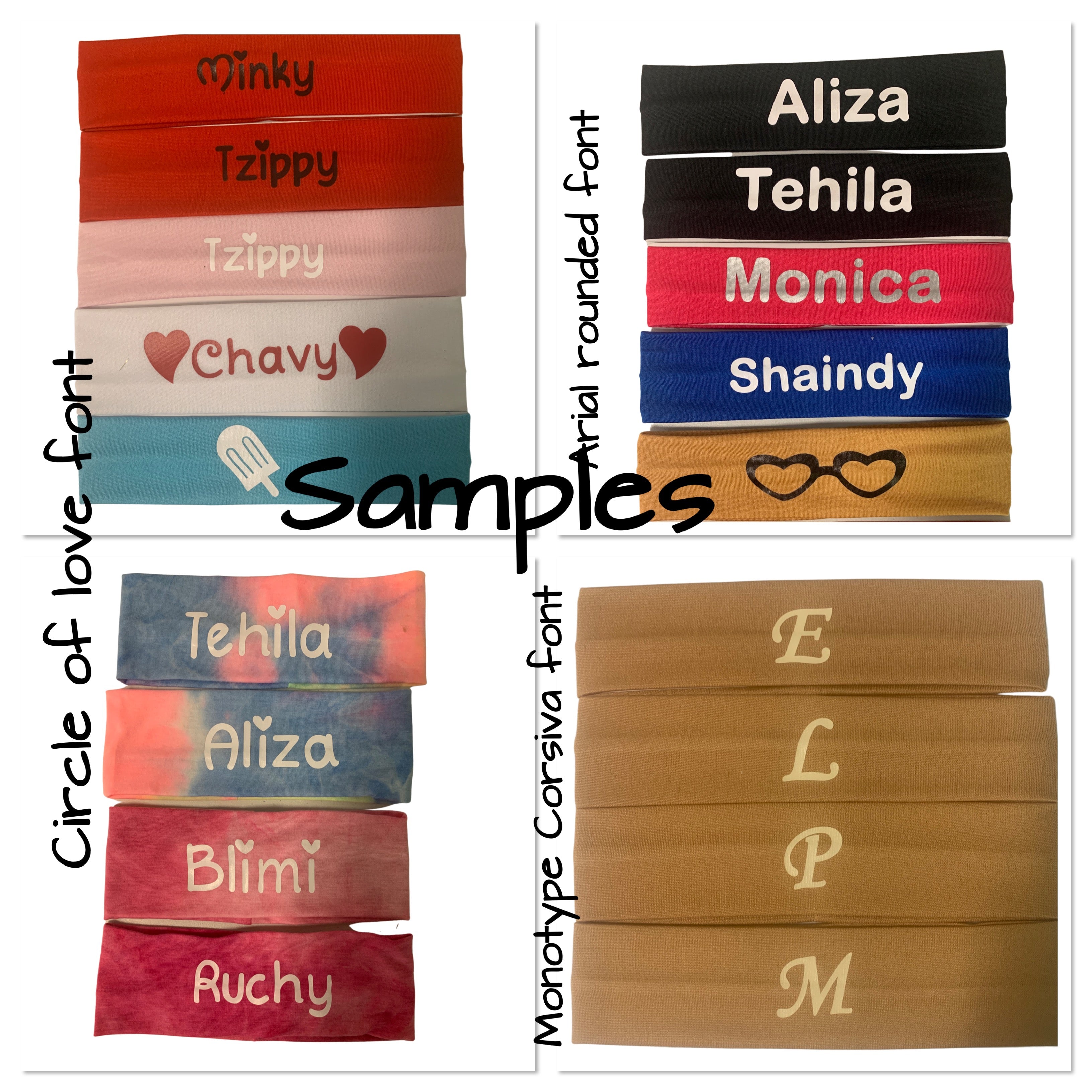Solid Color Sweatbands personalized for school, camp