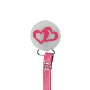Classy Paci Marble white multicolored heart circle pacifier clip leather ribbon SPECIAL EDITON